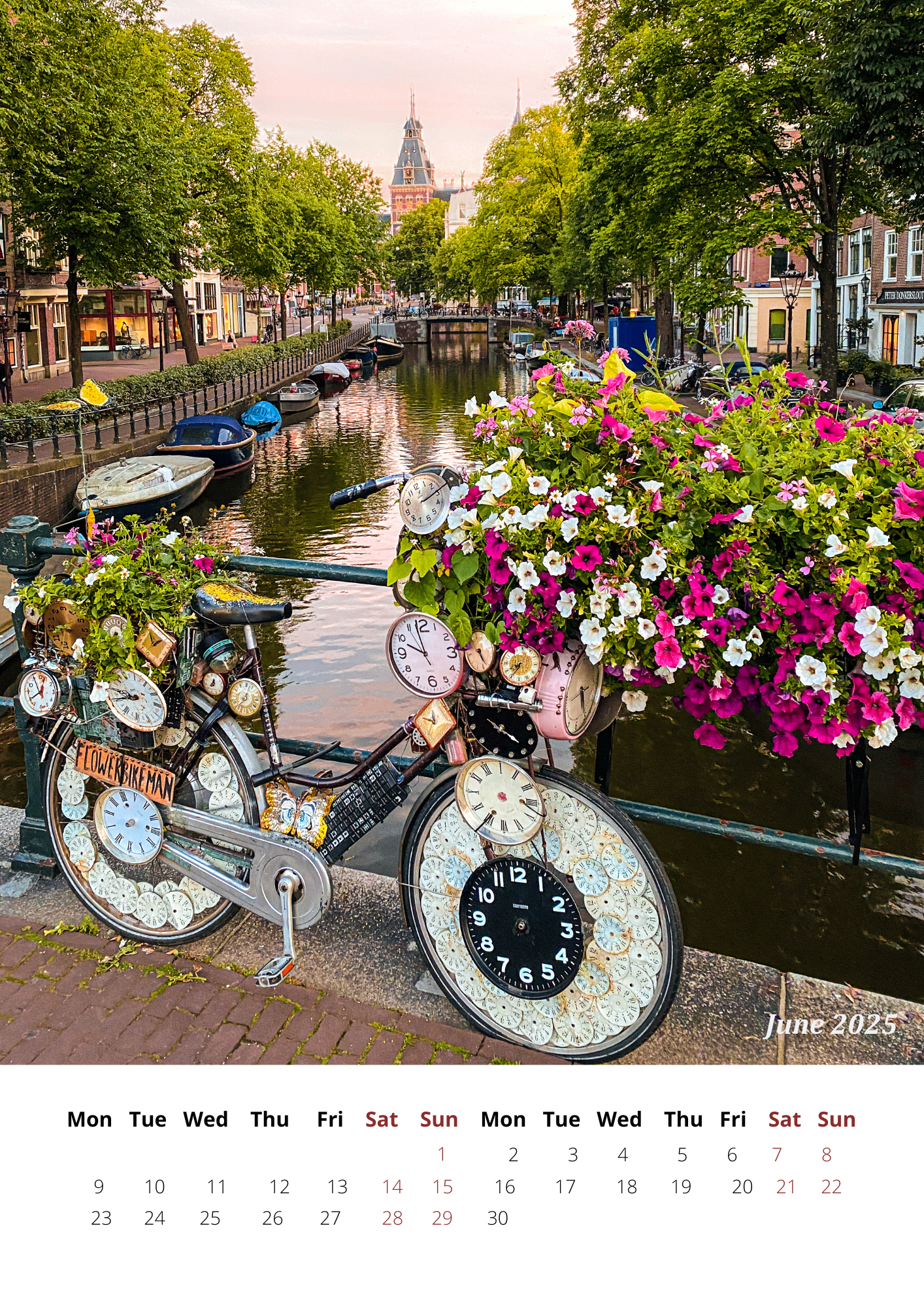 Amsterdam Calendar 2025 - FREE SHIPPING WORLDWIDE