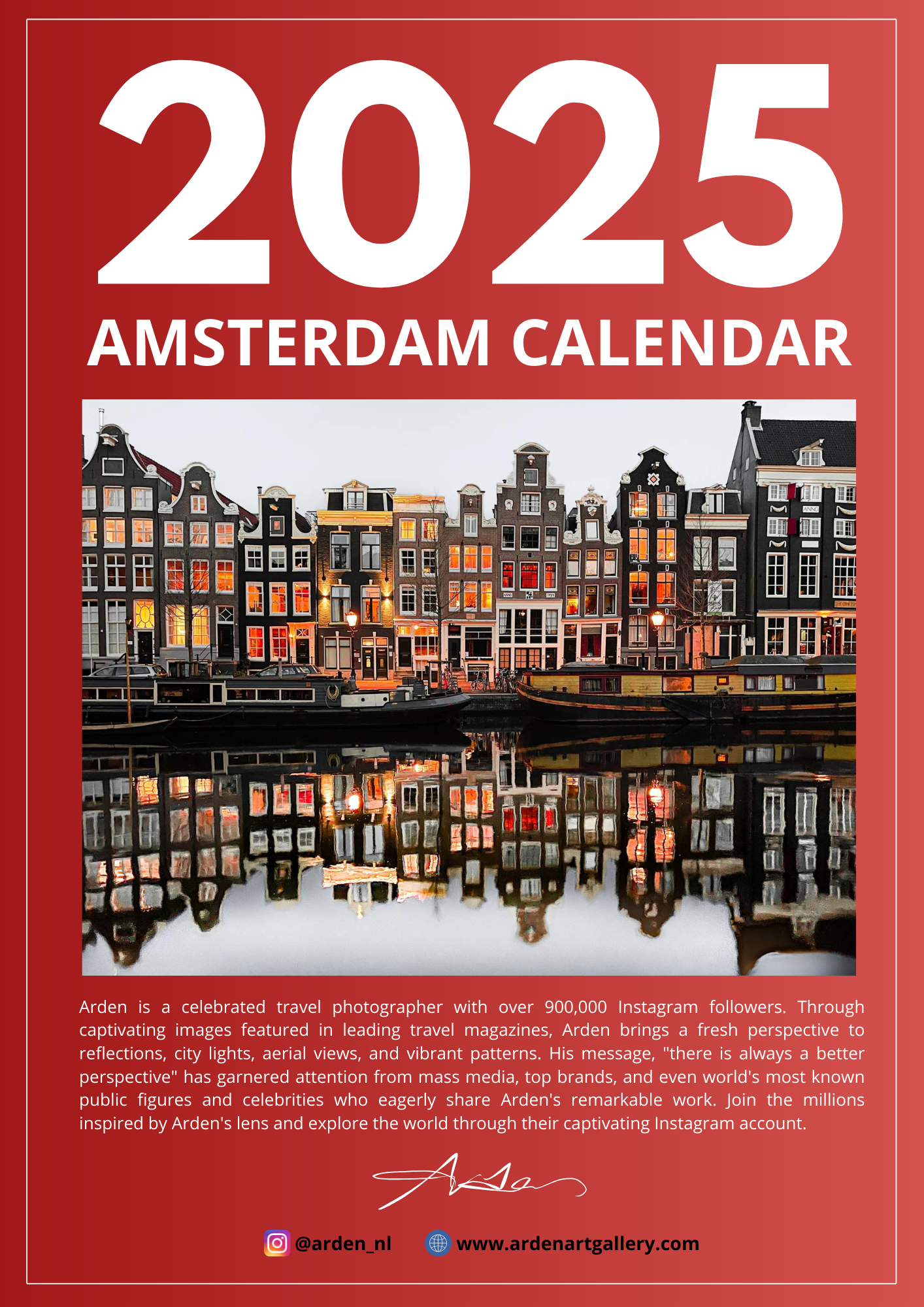 Amsterdam Calendar 2025 - FREE SHIPPING WORLDWIDE